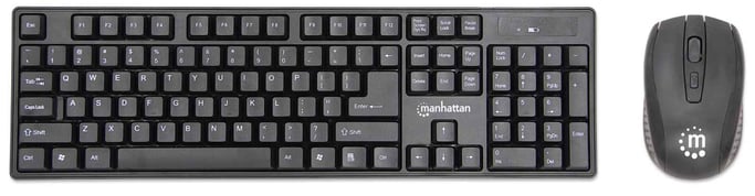 Manhattan 179492 teclado Ratón incluido Oficina RF inalámbrico Alemán Negro