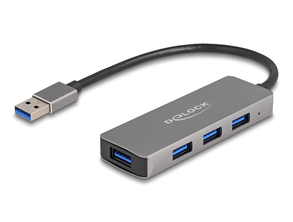 DeLOCK Hub de 4 prises USB 5 Gbps avec connecteur USB Type A – prises USB Type A latérales Neuf