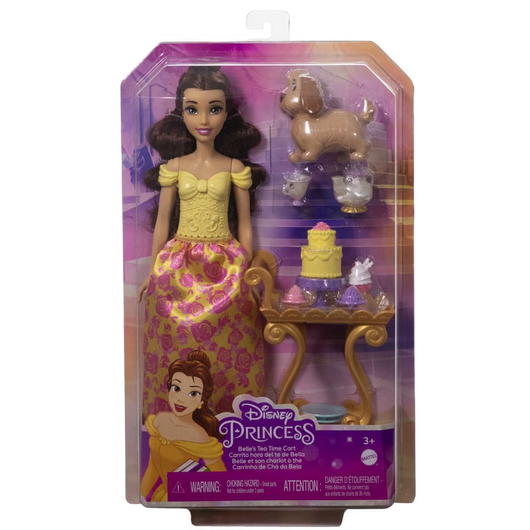 Mattel Disney Princesses - Poupée Belle et son Chariot à Thé - Figurine - 3 ans et + - Neuf