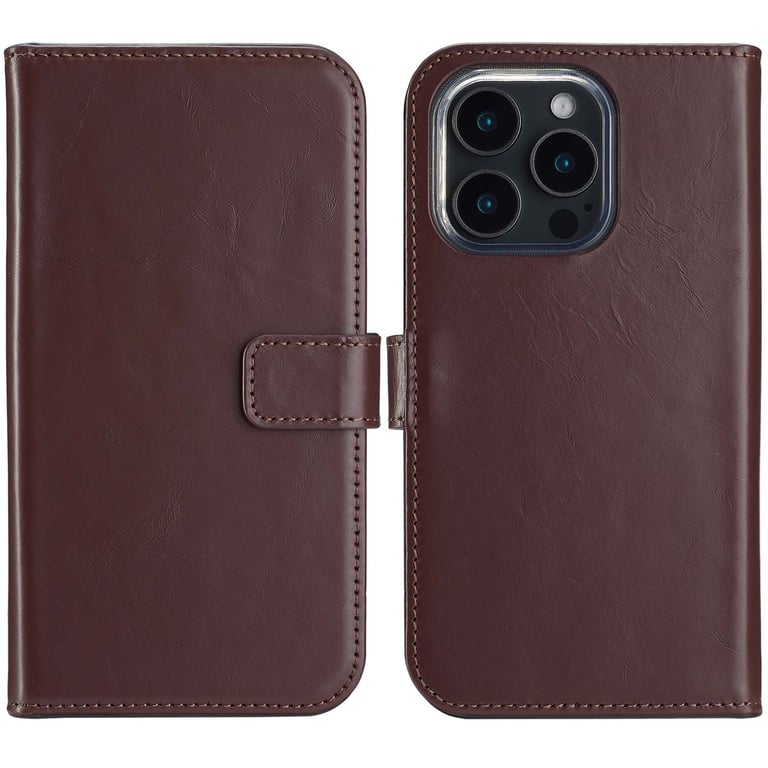 Selencia Étui de téléphone portefeuille en cuir véritable pour Apple iPhone 16 Pro Max Neuf - vue 4