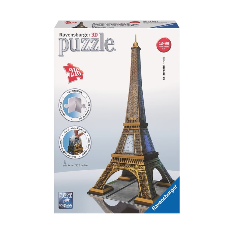 Puzzle 3D 216 pièces : La Tour Eiffel Paris Ravensburger France - vue 2