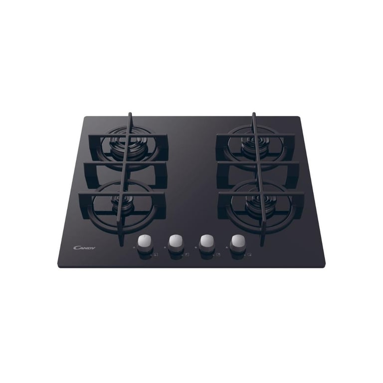 Table de Cuisson Gaz Candy CVG6B – 4 Foyers en Verre Trempé - vue 4