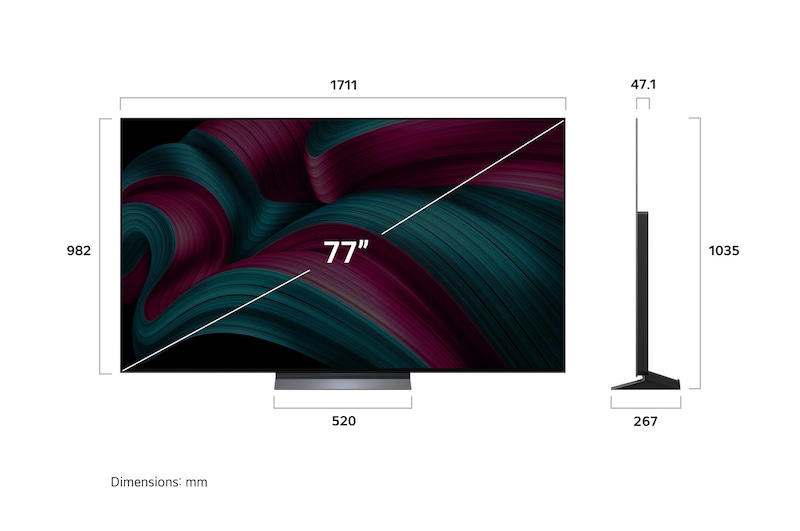 LG OLED C5 Noir - vue 3