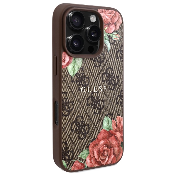 Coque pour iPhone 16 Pro Max Guess Hardcase 4G Flower Print Flower Print MagSafe GUHMP16XP4ROPEMCP - vue 6