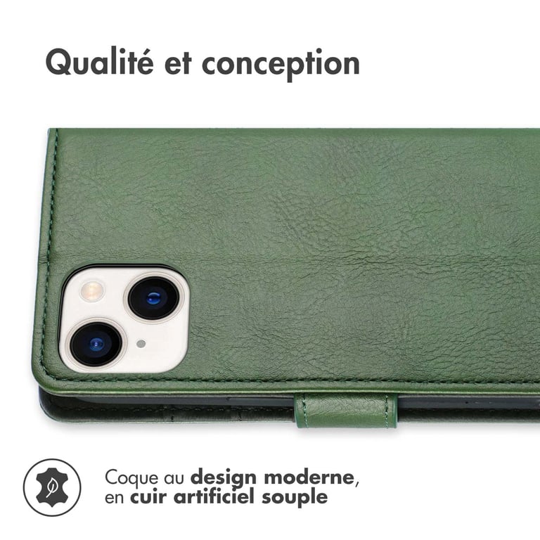 imoshion Étui de téléphone portefeuille pour Apple iPhone 15 - Vert