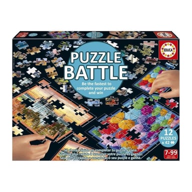 Puzzle - EDUCA - Battaglia di viaggio - 12 puzzle - 42 pezzi - Tema Viaggi e mappe