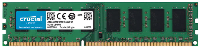 Memoria Crucial CT102464BD160B 8GB (DDR3L, 1600 MT/s, PC3L-12800, DIMM, 240-Pin)