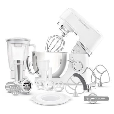 Robot pâtissier  Kitchen Champion STM 6350WH - 1000 Watt - Blanc - 8 présélections - Bol 4.5L