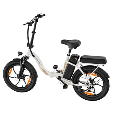 Vélo électrique pliant ZAZAWORK C16, batterie amovible 48 V 16 Ah, transmission Shimano 7 vitesses - Blanc