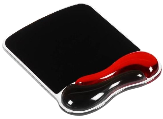 Tapis de souris ergonomique - Repose poignet - KENSINGTON - Duo Gel Noir/Rouge