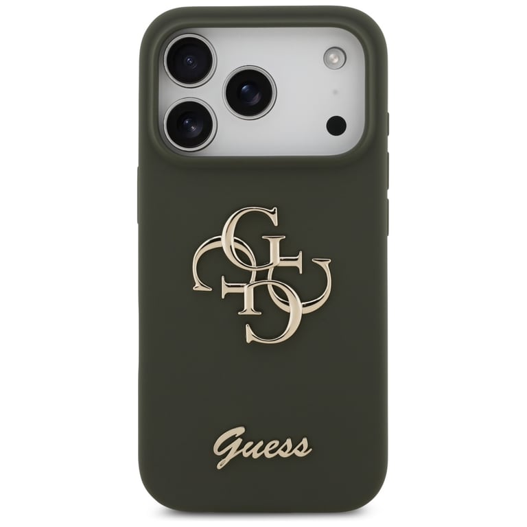 Guess Coque Silicone Big 4G Script pour iPhone 17 Pro Max Vert - vue 3