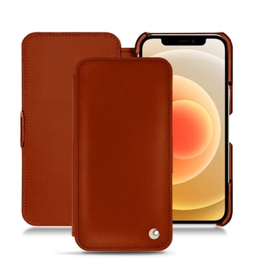 Housse cuir Apple iPhone 12 -  - Orange - Cuir vegan