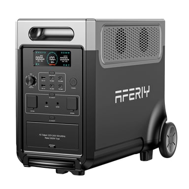 AFERIY P310 3600W Central eléctrica portátil 3840Wh LiFePO4, compatible con la aplicación, inversor de onda sinusoidal pura con UPS, enchufe UE, ruedas