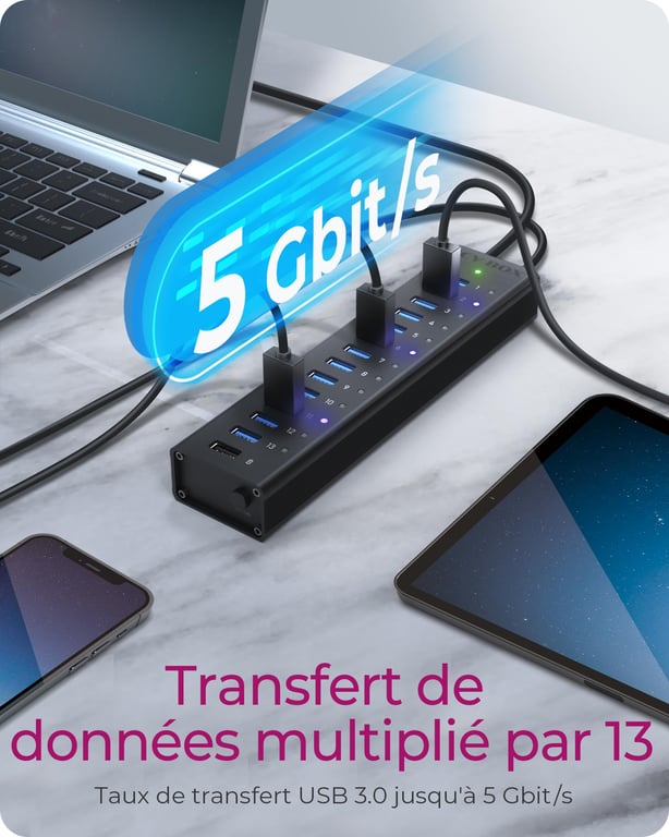 ICY BOX IB AC6113 USB 3.2 Gen 1 3.1 Gen 1 Type B 5000 Mbit/ Neuf - vue 3