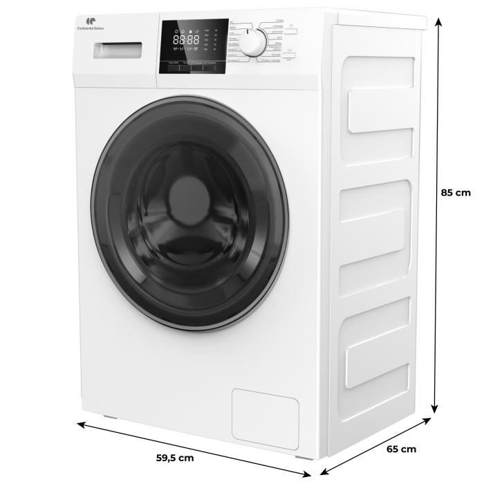 Lave linge hublot CONTINENTAL EDISON CELL12140IWP 12kg Induction 60 cm 1400 trsmin - vue 4