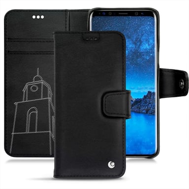 Housse cuir Samsung Galaxy S9 -  - Noir - Cuir lisse premium