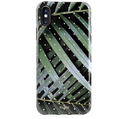 PURO Funda para Apple iPhone XS Max Colección Glam Tropical Leaves Verde