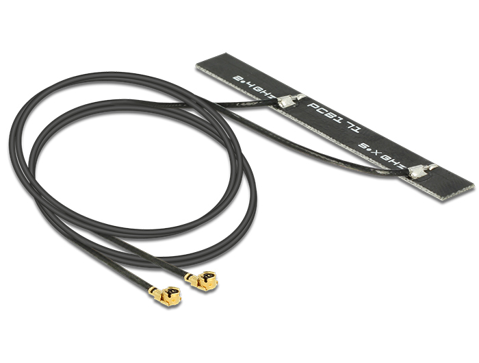 DeLOCK WLAN Twin Antenna - Antenne - 6.16 cm - Wi-Fi - 5 dBi - intérieur