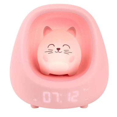 Sveglia Digitale per Bambini con Luce Notturna e 3 Melodie Rilassanti Gatto