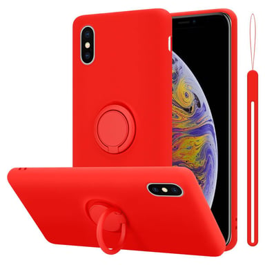 Coque pour Apple iPhone XS MAX en LIQUID RED Housse de protection Étui en silicone TPU flexible avec anneau