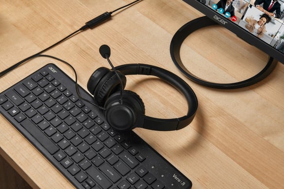 HEADSET Acer Office USB Noir