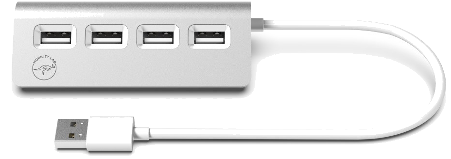 MOBILITY LAB - Hub 4 Ports USB Cylindre USB 2.0 Pour MAC et WINDOWS