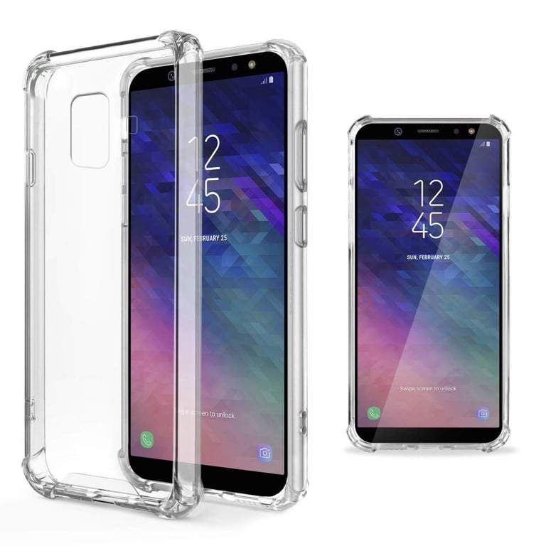 Coque Compatible avec Samsung Galaxy A6 2018 ANTI CHOCS silicone  transparente bords renforcés