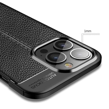 Coque pour Apple iPhone 13 PRO en Noir Profond Housse de protection Étui en silicone TPU avec application élégante en similicuir