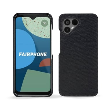 Coque cuir Fairphone 4 - Coque arrière - Noir - Cuir saffiano