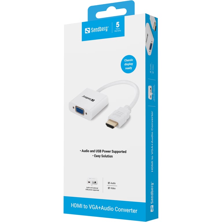 Sandberg HDMI to VGA+Audio Converter Neuf - vue 3