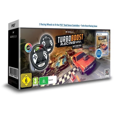 Kit Turbo Boost Racing JUST FOR GAMES Jeu PS5 + 2 Volants LED pour DualSense Coloris unique