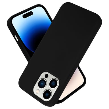 Coque pour Apple iPhone 14 PRO en LIQUID BLACK Housse de protection Étui en silicone TPU flexible