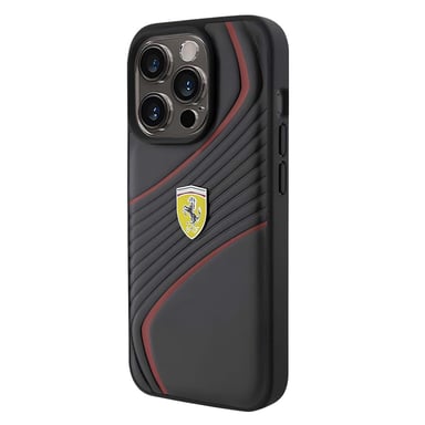 Custodia in pelle per iPhone 15 Pro con logo Twist in metallo