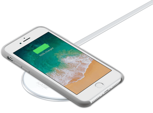 Base di ricarica wireless universale Qi (7,5W/10W), argento metallizzato