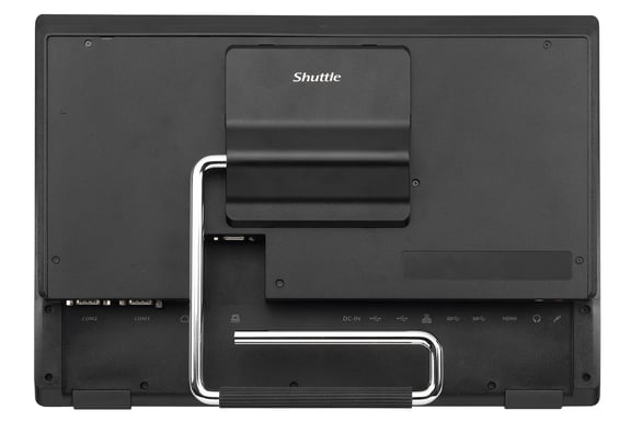 Shuttle All-In-One Barebone POS P520, Intel Celeron 5205U, 4GB, 120GB SSD, schermo multi-touch da 15,6'', senza ventole, funzionamento 24/7