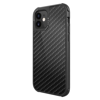 Robusta funda protectora Real Carbon'' para iPhone 12 mini, negro