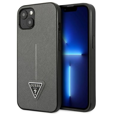 Custodia Guess per iPhone 14 Plus 6,7'' argento Saffiano Triangle Logo