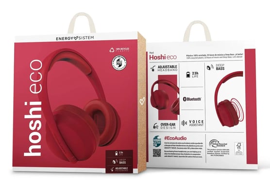 Energy Sistem Hoshi Eco Casque Sans fil Arceau Appels/Musique USB Type-C Bluetooth Rouge