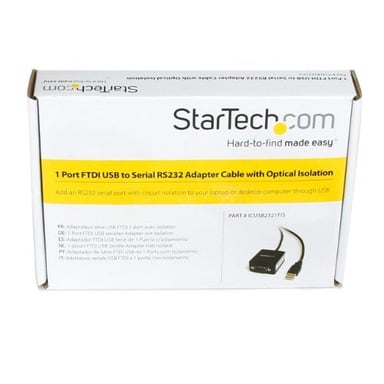 StarTech.com FTDI Cavo adattatore da USB a seriale RS232 a 1 porta con isolamento ottico
