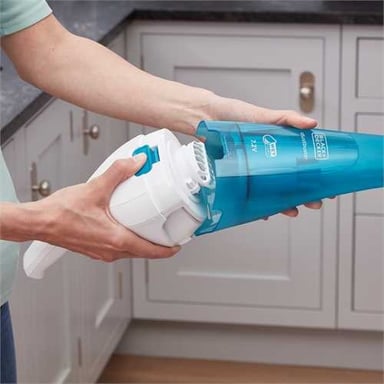 Black & Decker WDC115WA aspiradora de mano Azul, Blanco Sin bolsa