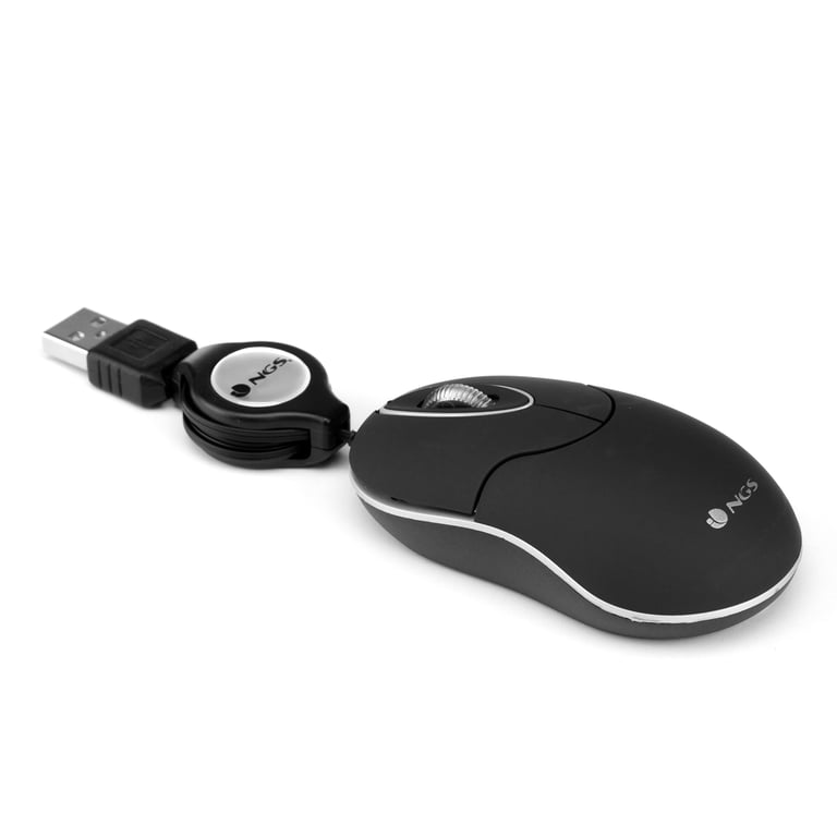 Souris NGS Sin – Optique Filaire USB 1000 DPI Câble Rétractable Ambidextre - vue 3