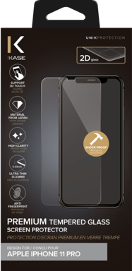 Protezione dello schermo in vetro temperato premium per Apple iPhone 11 Pro, trasparente