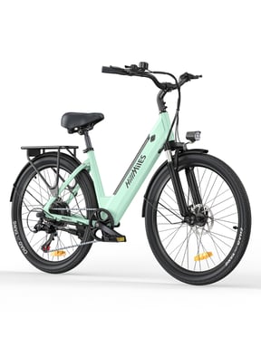 HillMiles MileCity 1: Bicicleta eléctrica urbana de 250 W, autonomía de 50-100 km, Shimano de 7 velocidades, resistente al agua IP65, ideal para desplazamientos diarios