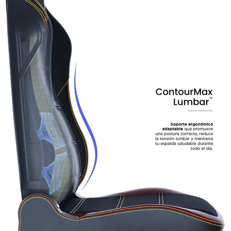 Chaise gaming Vertagear PL6800 Burgundy avec soutien lombaire ContourMax assise VertaAir et tissu antibactérien HygennX Neuf - vue 2