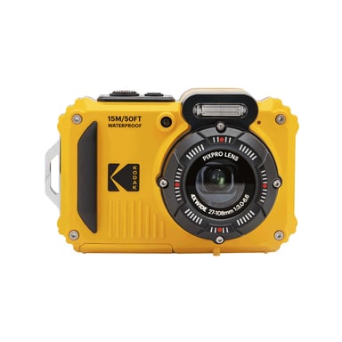 KODAK Pixpro Pack WPZ2 + 2 batterie + 1 scheda SD - Compatto 16M Pixel, impermeabile fino a 15 m, resistente agli urti, video 720p, schermo LCD 2,7'' - Batteria agli ioni di litio - Giallo