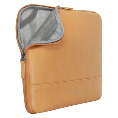 Funda para ordenador portátil 10''-12,5'', funda protectora para Tablet/iPad en símil piel repelente al agua con correas elásticas, interior Doudou, camel