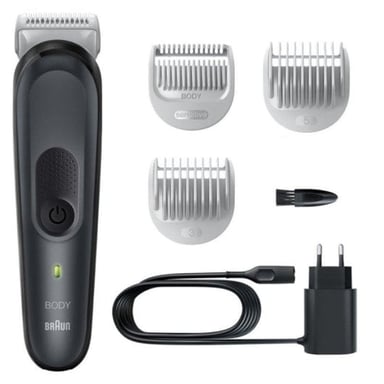 Braun BG3350 Recortadora Corporal 3 Cabezales Inalámbrica Resistente al Agua en Negro