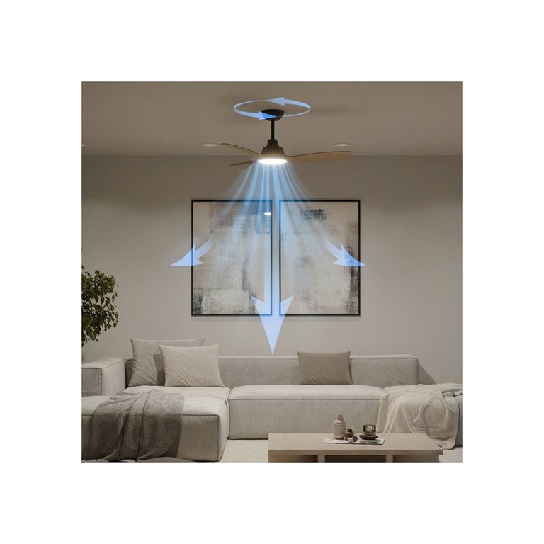 Ventilateur de Plafond Philips Olas 107 cm – 30W, 6 Vitesses, Télécommande, LED - vue 3