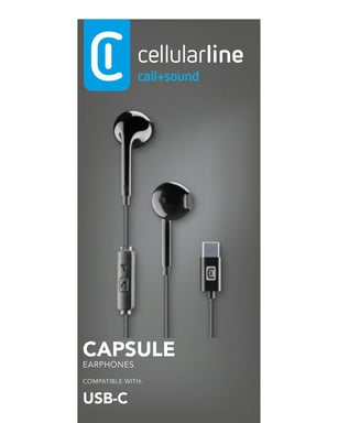 Cellularline Capsule Écouteurs intra-auriculaires stéréo de USB-C avec microphone