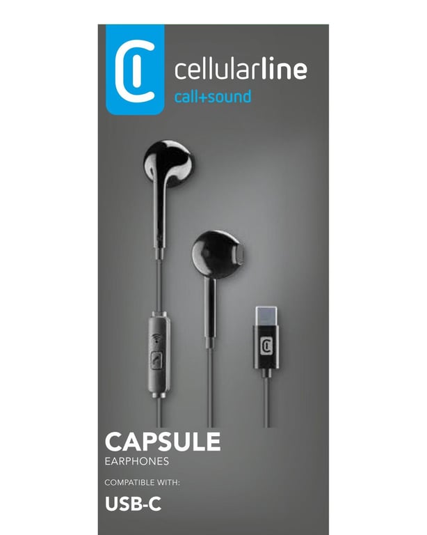 Écouteurs Intra-Auriculaires Cellularline Capsule – USB-C, Microphone - vue 3